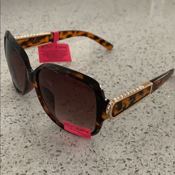 Betsey Johnson sunglasses tortoise & rhinestone - Picture 2 of 5
